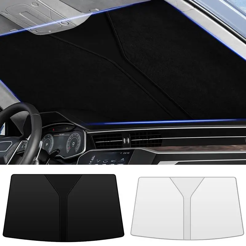 

Солнцезащитный козырек для лобового стекла Автомобильный передний козырек для защиты от солнца нанодвухслойный дизайн для более сильного затенения и большего тепла