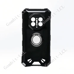 Back Ring Holder Bracket Phone Cover - TPU Soft Silicone Case for Doogee S300 Plus (Ring Case Black)