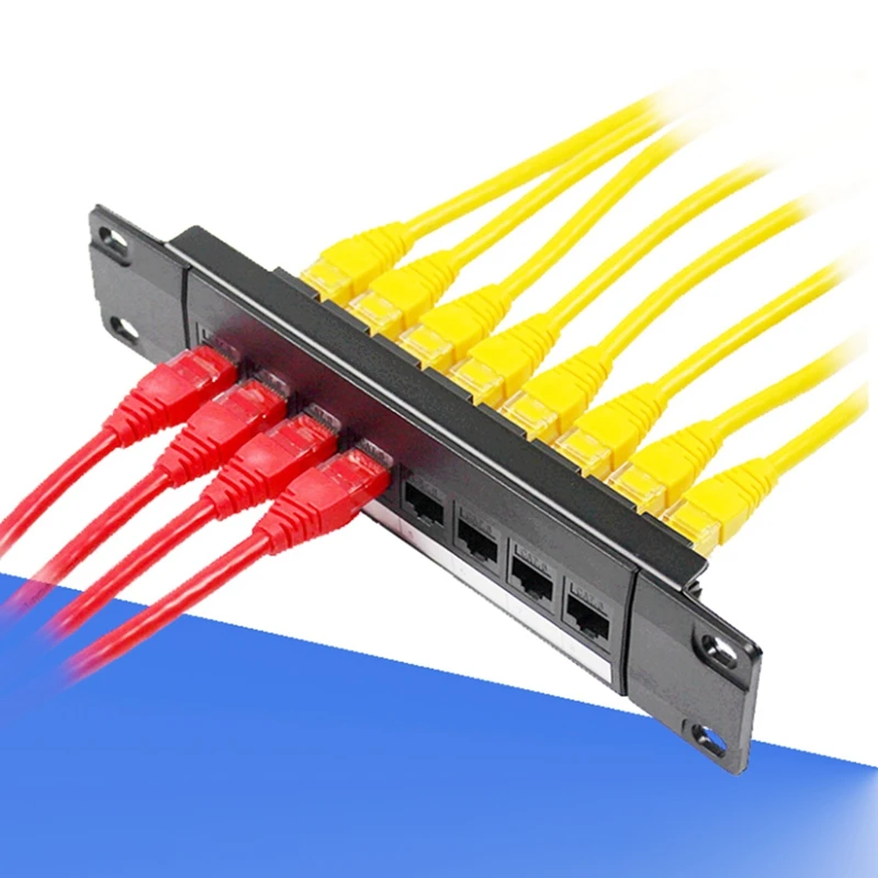 네트워크 케이블 어댑터 잭 이더넷 분배 프레임, 8 포트 스트레이트 스루 CAT6 패치 패널, RJ45