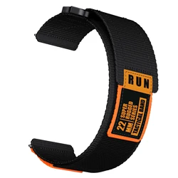 Versatile 22mm Nylon Watch Strap - Premium Replacement Band - 22mm (Orange Black)