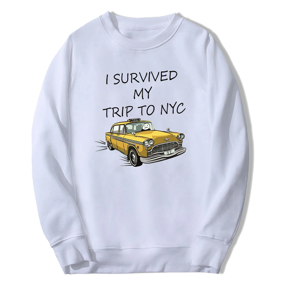 

Tom Holland Same Style I Survived My Trip To NYC Sweatshirt 2023 Unisex Crewneck Long Sleeve Streetwear Women Men's Clothes