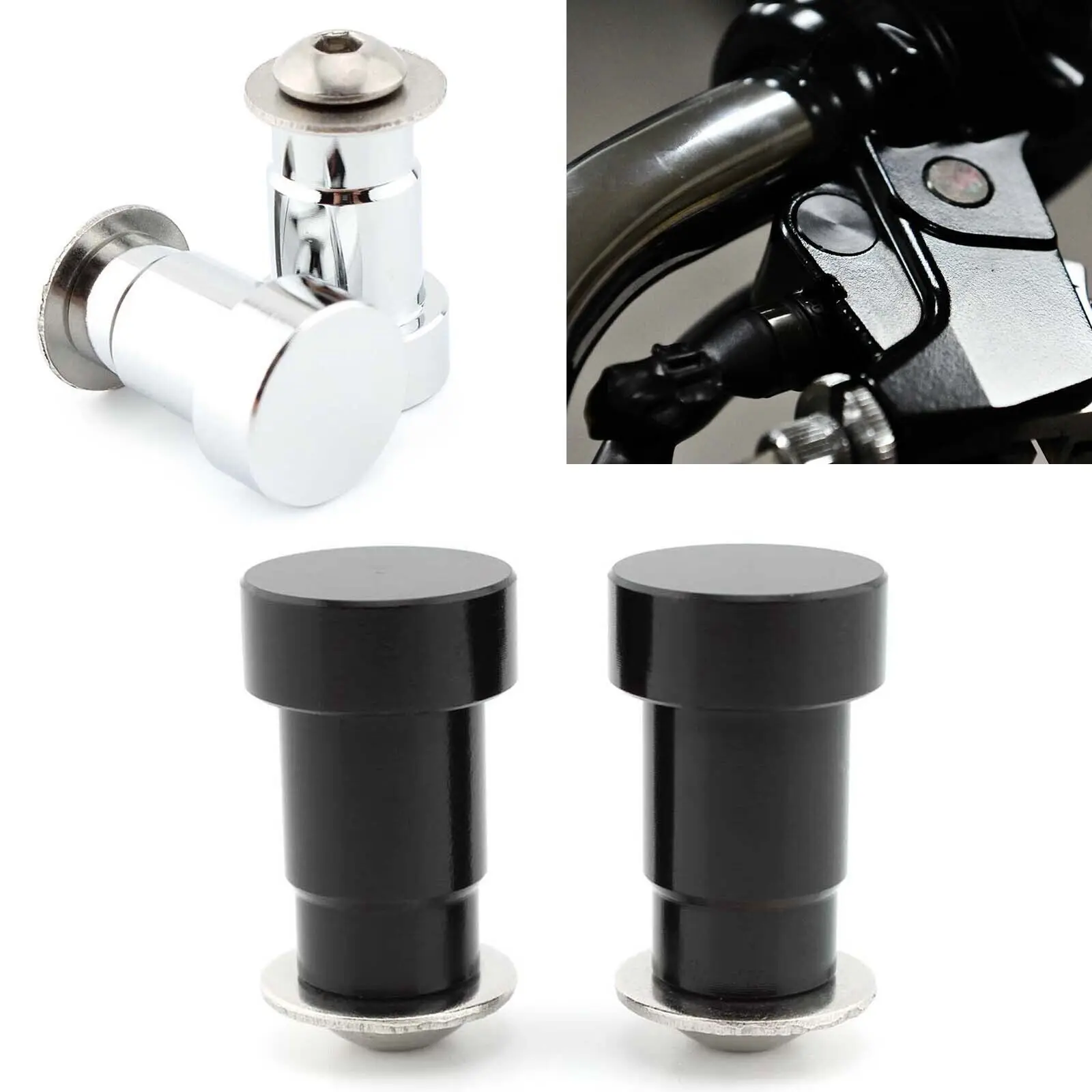 2 Pezzi Accessori Moto Tappi Per Fori Per Specchietti In Alluminio Cnc Bulloni A Vite Per Triumph Bonneville Thruxton Speedmaster America Parts