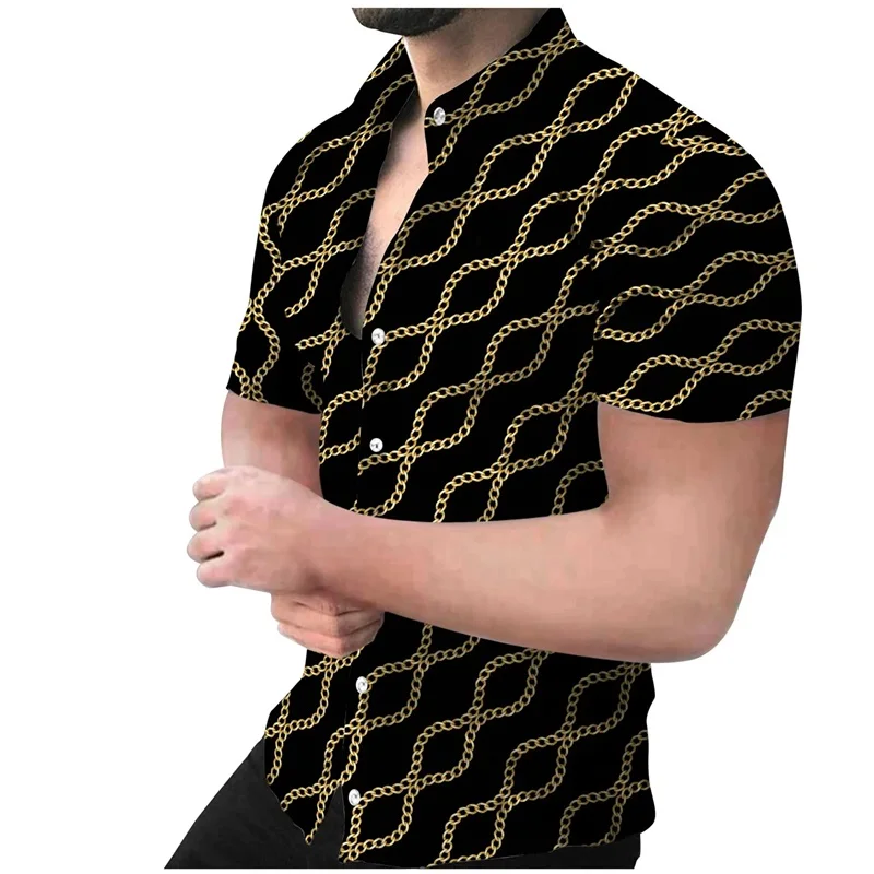Men's Beach Dress Shirt 3D Print Summer Button Down Palmshadow Floral Short Sleeve Shirt Casual Slim Fit Party Hawaiian Shirts 2