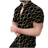 Men's Beach Dress Shirt 3D Print Summer Button Down Palmshadow Floral Short Sleeve Shirt Casual Slim Fit Party Hawaiian Shirts 2