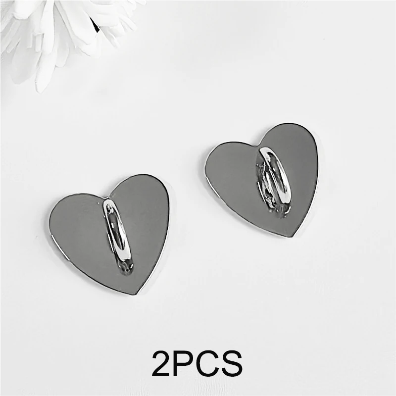 Heart-Shaped Metal Phone Ring Holder – Self-Adhesive Charm and Pendant Hook Accessory