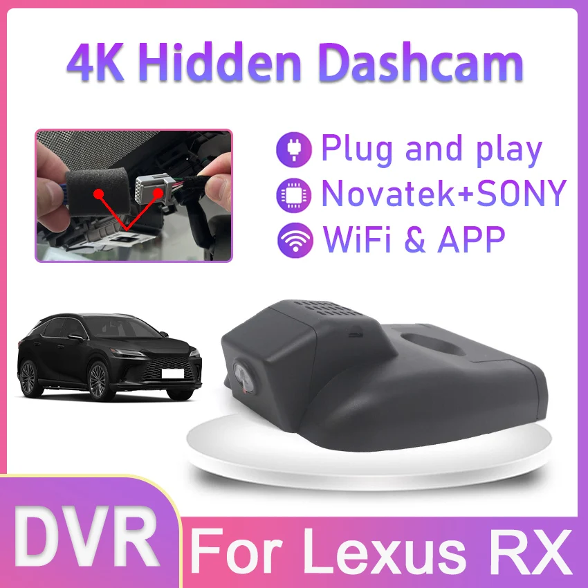 

New! Dash Camera For Lexus RX RX350 RX300 450hL 500h 2020 2021 2022 2023 Plug and play Dash Cam Recorder UHD Car DVR Video 2160P