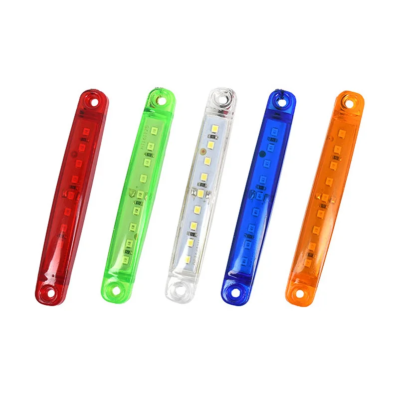 2Pcs Truck Trailer Side Marker Indicators Light Car Signal Brake Rear Warning Tail Clearance Light 9-LED 12V 24V Warning Lamp car warning lamp