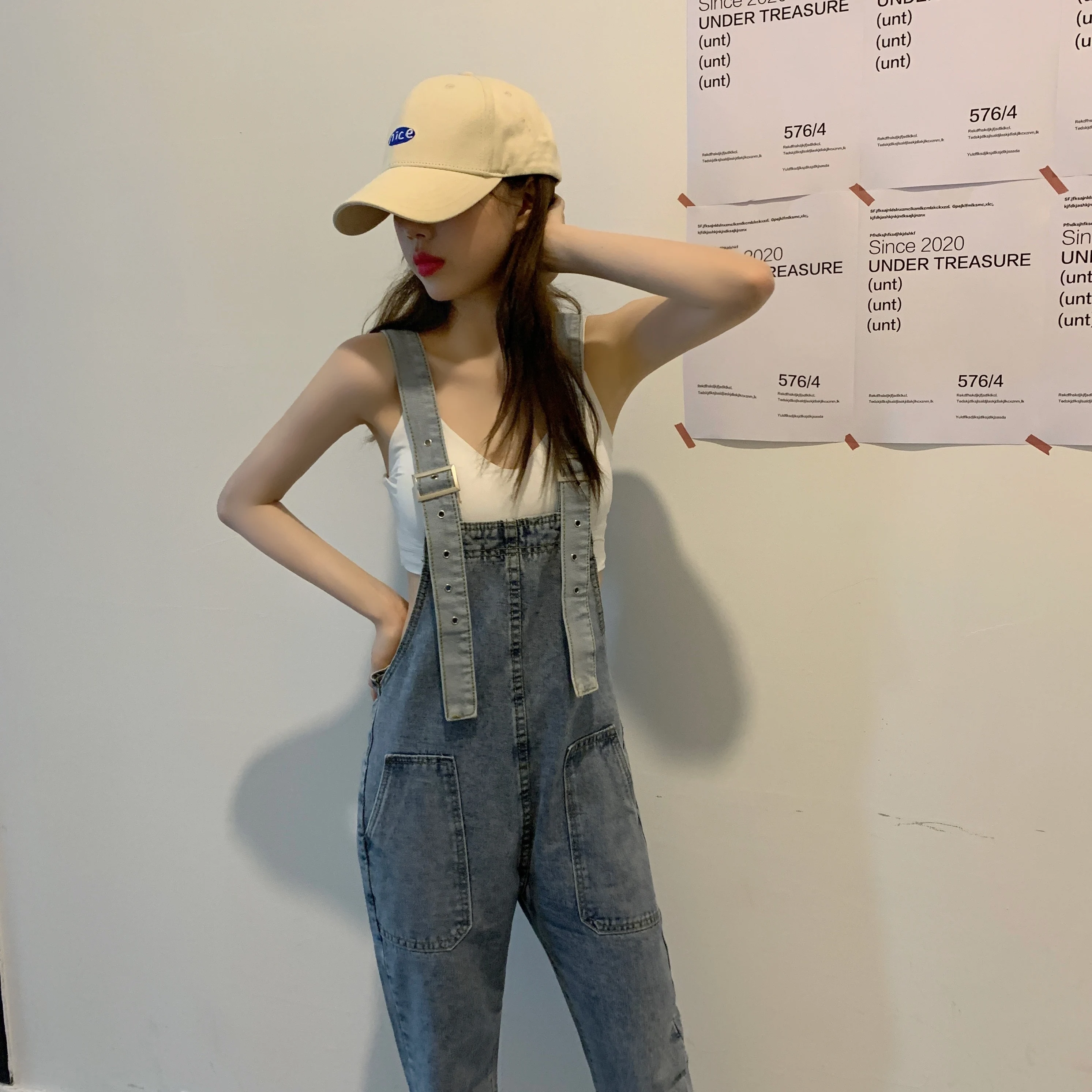 Withzz Primavera Outono Feminino Cintura Alta Solto Azul Denim Macacão Jeans 9 Computers & Electronics
