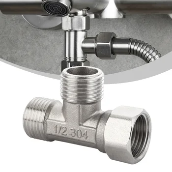 T Adapter 3 Ways Valve/For Diverter Bath Toilet/Bidet Sprayer Shower Head/G1/2 Fitting 4 Points Copper Three-way Water Pipe