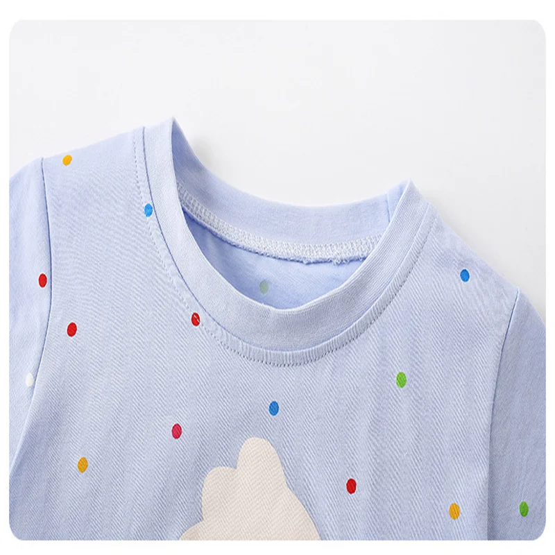 Jumping Meters 2-7T Clothes Baby Girls Tees Cotton Summer Toddler Clothes Hot Selling Kids Tops Children's Tshirts 4