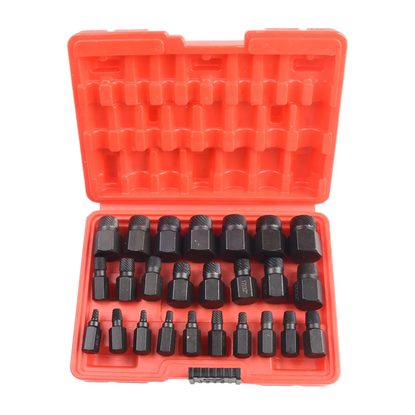 

25pcs Multi-Spline Screw Extractor Set Hex Head Multi-spline Extractor Nut Extractors Stripped Screws Studs Fittings Remove Tool