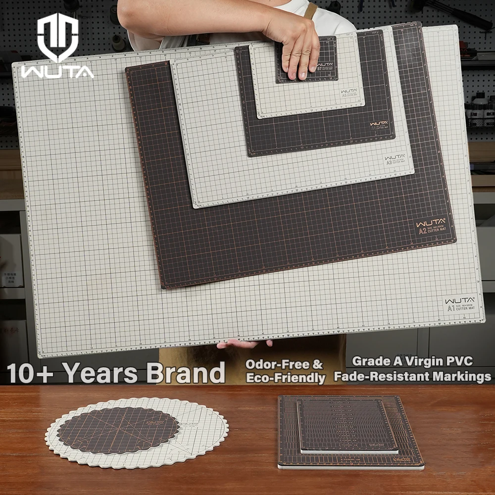 WUTA Premium Self-Healing Fabric and Leather Cutting Mat - Double-Sided Craft Tool Set