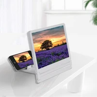 3D Mobile Phone Screen Amplifier Magnifier Amplifying Stand Movie Portable Foldable Desktop Bracket Glass Smartphone Holder 2