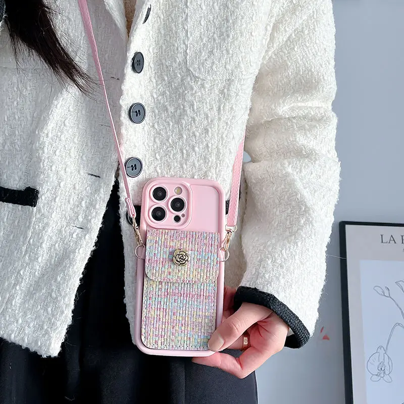 Crossbody Strap Lanyard Wallet Card Phone Case
