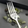 Engraved Fork-Best Gift For Husband Wife And Family Stainless Steel I Forking Love You Kitchen Tool Letter Print Forks Spoons 5