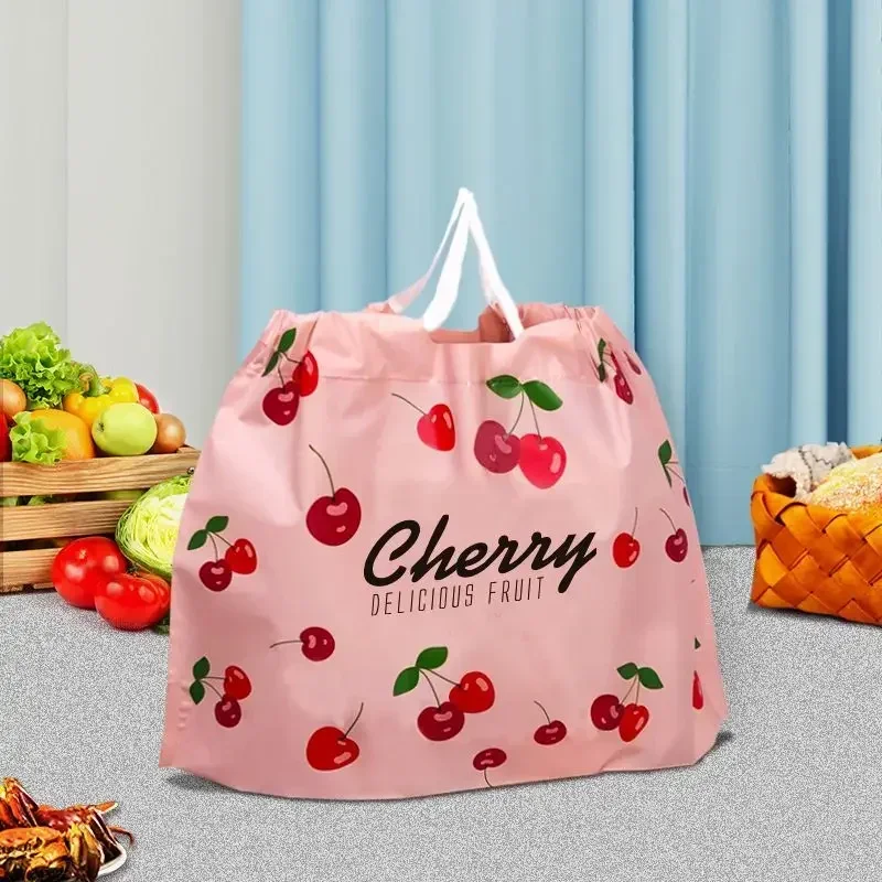 50pcs Thick Frosted Drawstring Pockets Dessert Cake Takeaway Food Box Plastic Handbag Cosmetic Clothing Travel Storage Bag 3