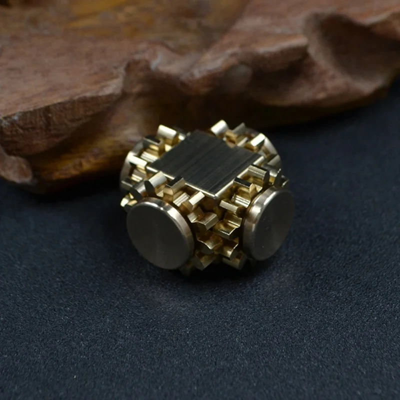 Gear Cube Spinner Finger Copper Mechanical Gyro  Linkage Hand Spinner Fingertip Adult Decompression EDC Toys 4