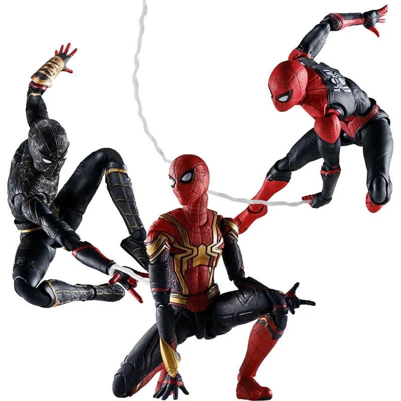 

Newest Bandai SHFiguarts Spiderman Spider-Man: No Way Home All Three Generations Anime Figure Model Collecile Action Toys