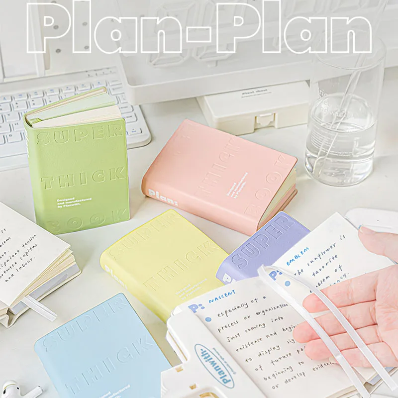PU Leather Portable Notebook with Blank Inner Pages for Study and Memo