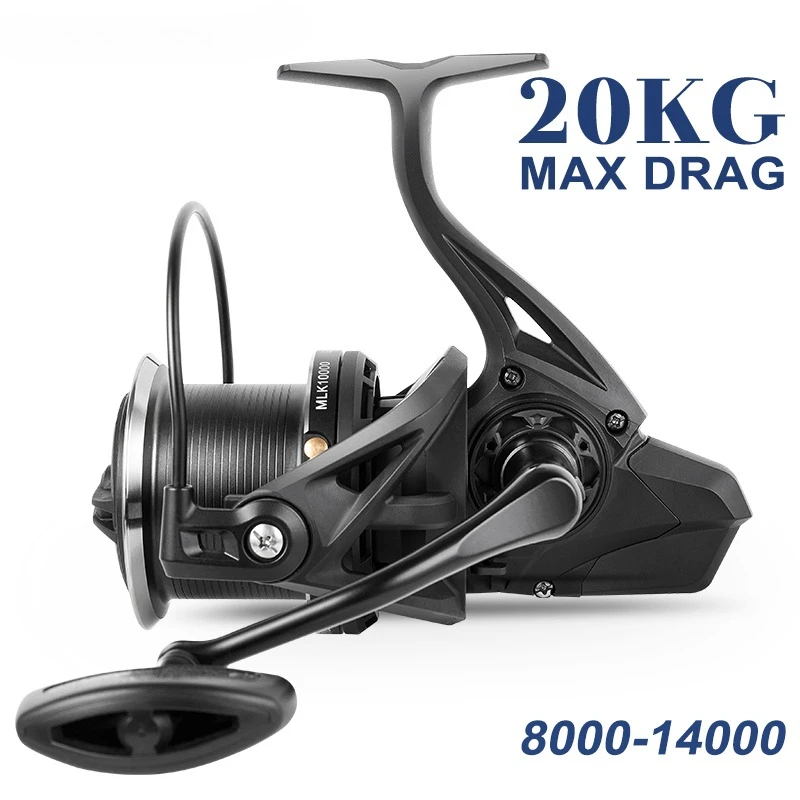 Moulinet spinning grande capacité GLS frein 20KG - Bobine aluminium anti-corrosion 8000-14000 - Ratio 4.8:1