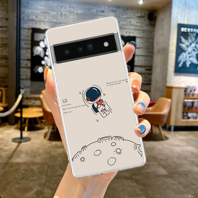 Astronaut Design Soft TPU Clear Phone Case