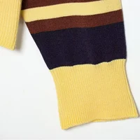 Autumn Winter Polo Collar Long Sleeve Striped Knitted Pullover Tops Women Buttons Decoration Sweater Female Casual Fashion Wear - Image 6