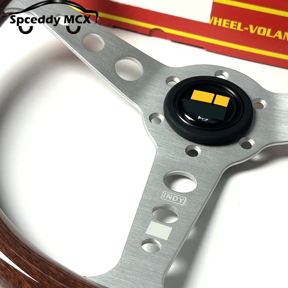 INDY 클래식 우드 스타일 우드그레인 미드딥 14인치 358mm 헤리티지 자동차 스포츠 스티어링 휠