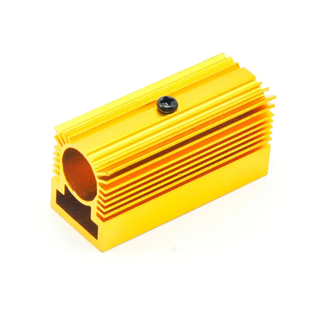 Golden Heatsink Holder For Dia 12mm Blue/Green/Red/IR Laser Modules Cooling 20X27X46MM