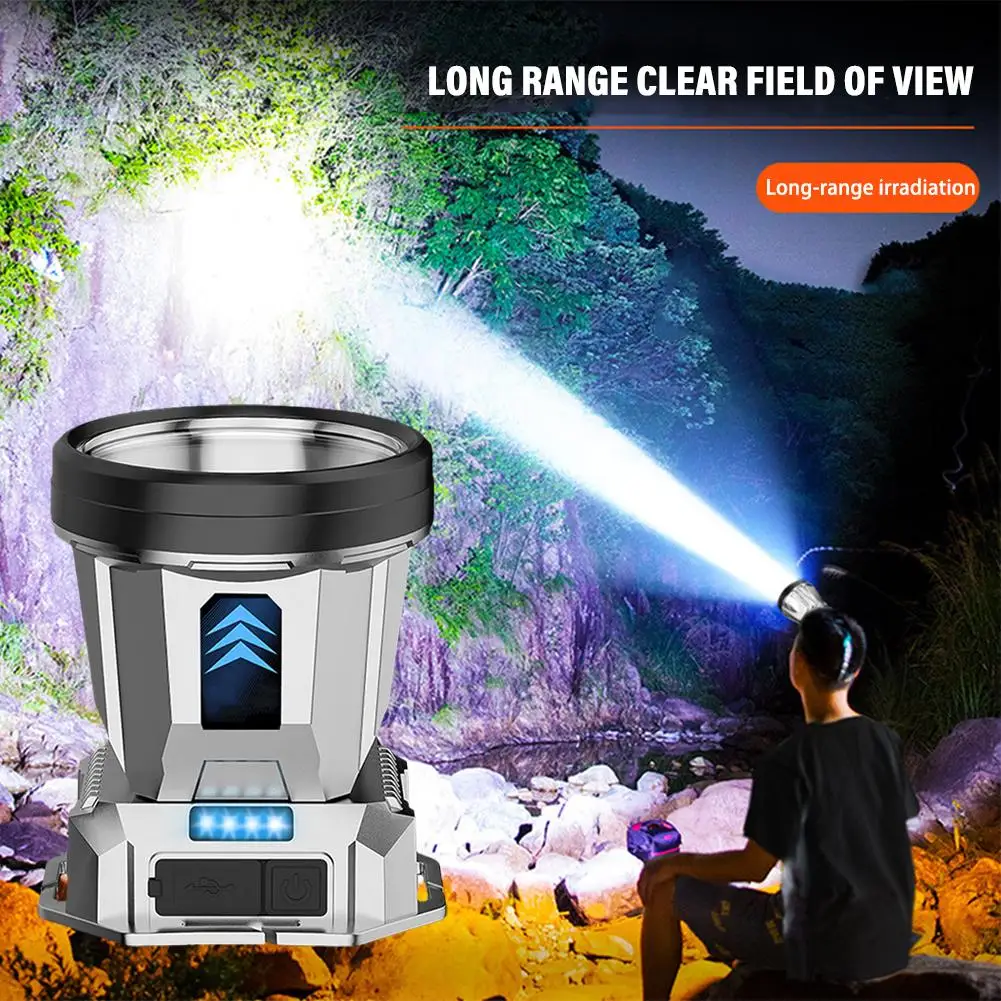 

Super Bright Rechargeable Light 1200mah High Power Waterproof Fishing Flashlight Emergency Lantern Lamp Campin D7x2