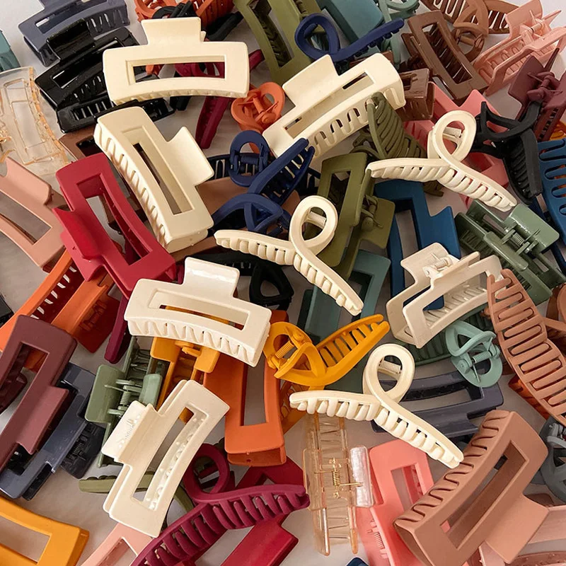 

1pc Simple Korea Ins Large Scratch Square Hairpin Acrylic Hair Claws Headdress