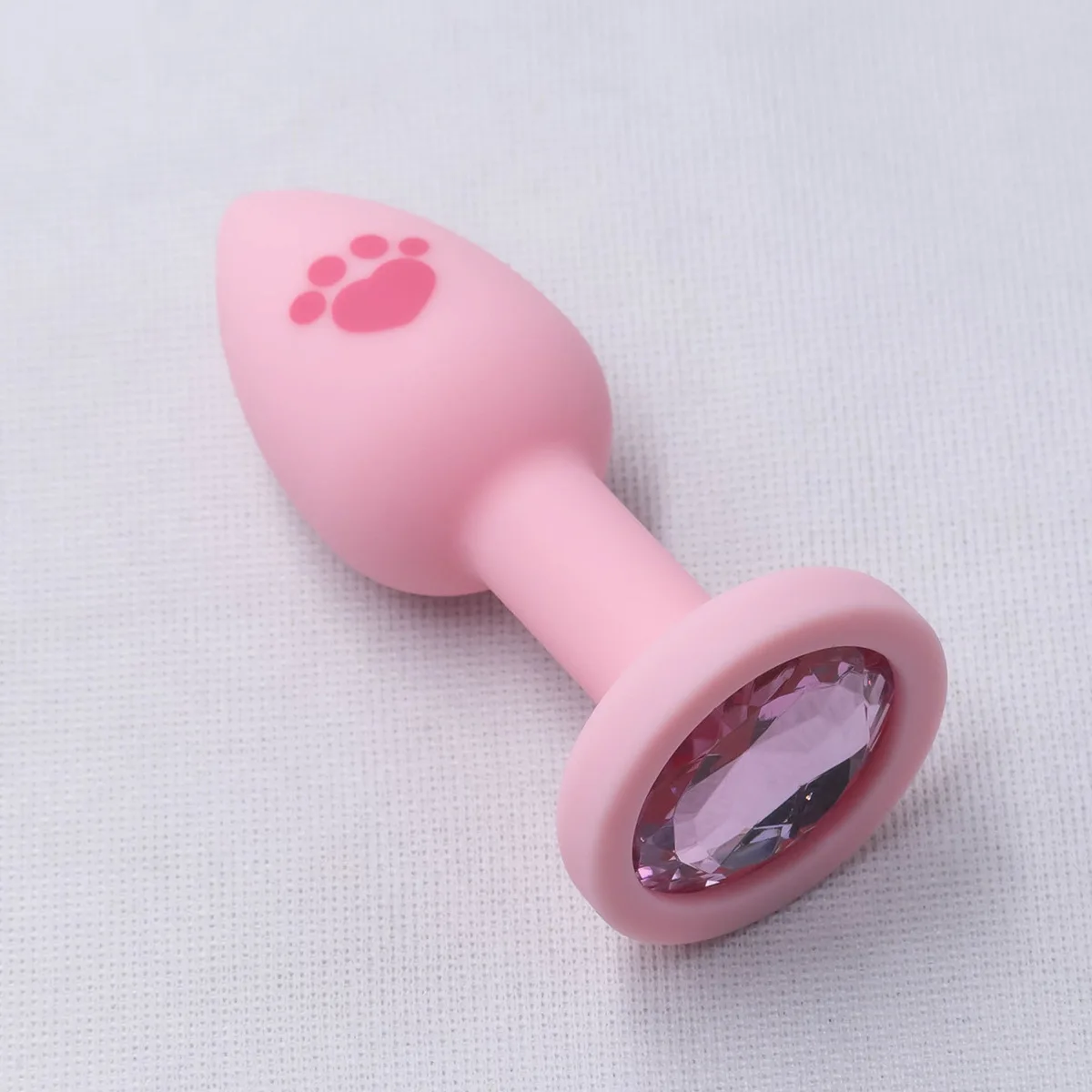 HeartCaptor Silicone Anal Plug Set 4 Sizes Cat Paw Crystal Base Pink - Details 10