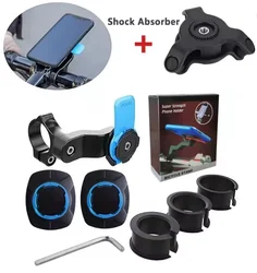 Universal 360° Rotatable Bicycle and Motorcycle Phone Holder (Blue shock absorber)