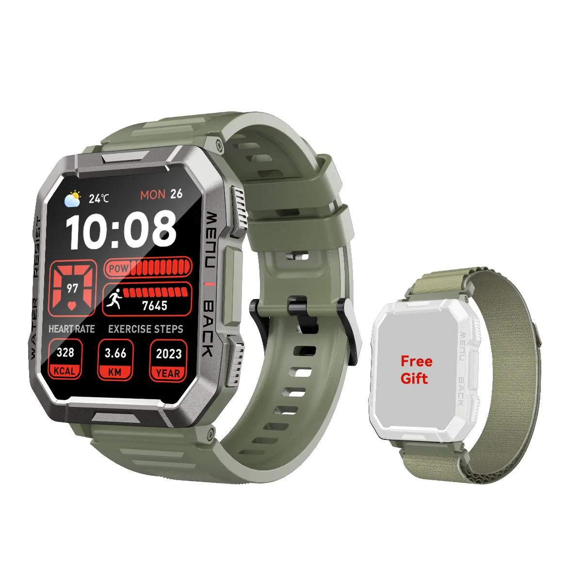Rugged Outdoor Smartwatch with 2.01'' HD Display and Emergency Lighting