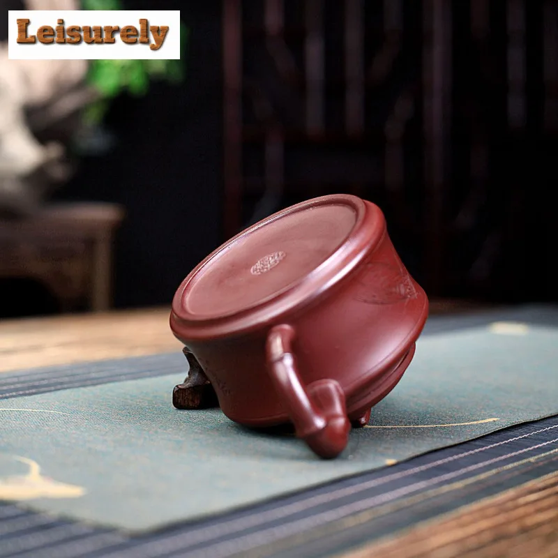 250ml Vintage Yixing Purple Clay Teapots Handmade Cicada Pot Raw Ore Purple Mud Kettle Zisha Tea Set Drinkware Accessories Gift