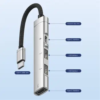 RYRA C타입 USB C 허브, 고속 4 포트 멀티 스플리터 어댑터, PD 충전 지원, 레노버 샤오미 맥북 OTG 허브 액세서리
