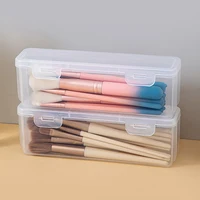 1pc Portable Women Cosmetic Bag Storage Organizer Makeup Brush Transparent With Cover Organizer Eyebrow Pencil Boxes Tools 1