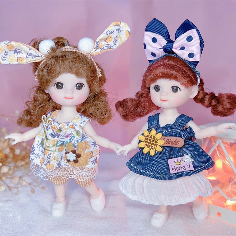 

Cute Doll 17cm Doll Suit Doll 1/8 Bjd Doll Girl Kids Toy Simulation Exquisite Doll Daughter Birthday Gift Dolls for Girls