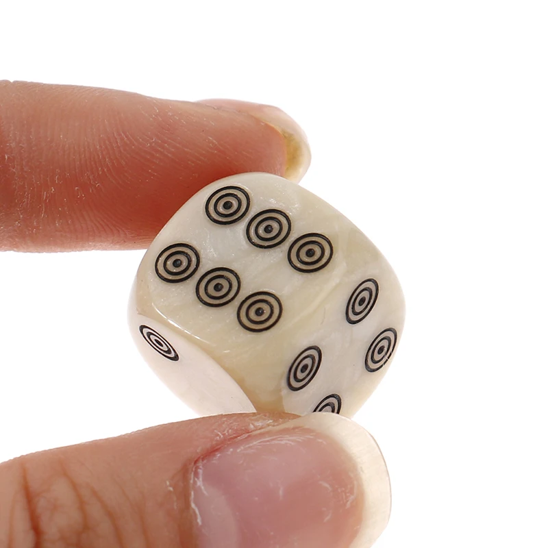 Round Corners 6-sided D6 Dice Set 16mm Acrylic Ivory Dice For Board Game Entertainment Party Cubes Mahjong Accessories 10pcs