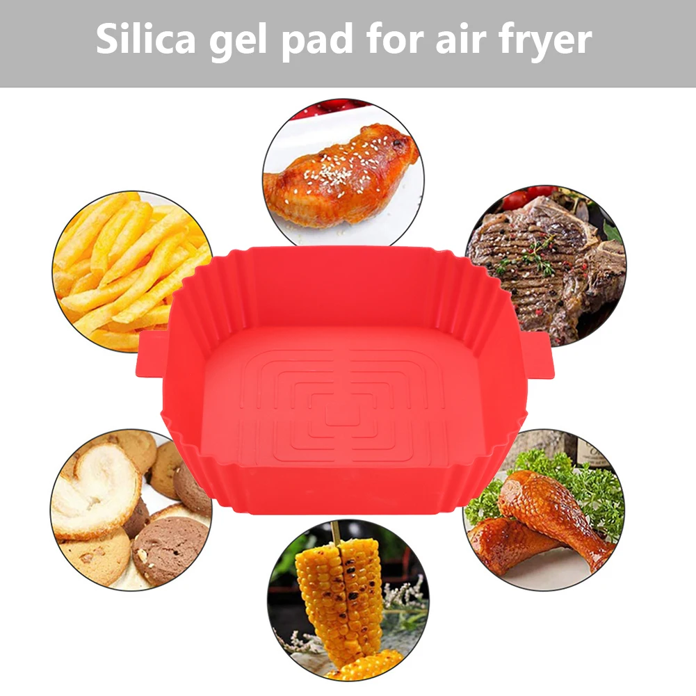 Air Fryer Accessories 20cm Air Fryers Oven Baking Tray Fried Chicken Basket Mat Silicone Pot Round Replacement Grill Pan