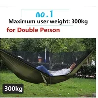 Outdoor Camping Hammock High Strength Parachute Fabric With Mosquito Net Lightweight Hanging Hammocks Hanging Bed Net 250x120cm 6