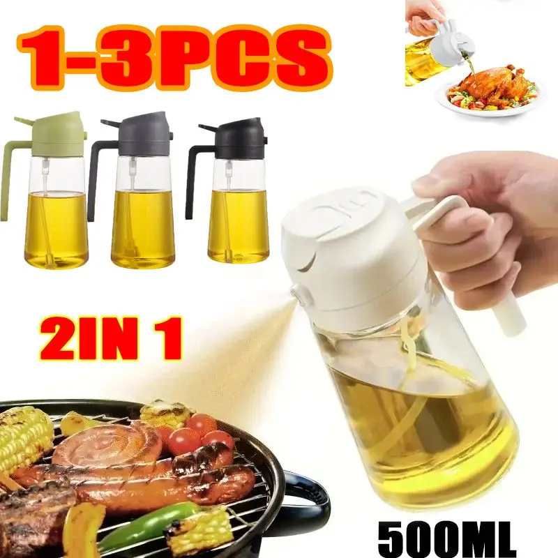 2in1 500ml Plastic Spray Oil Sprayer Bottle Dispenser Salad BBQ Kitchen Baking Roasting Camping Picnic Kitchen Tool oil spray dispenser oil spray bottle oil dispenser oil sprayer spray bottle