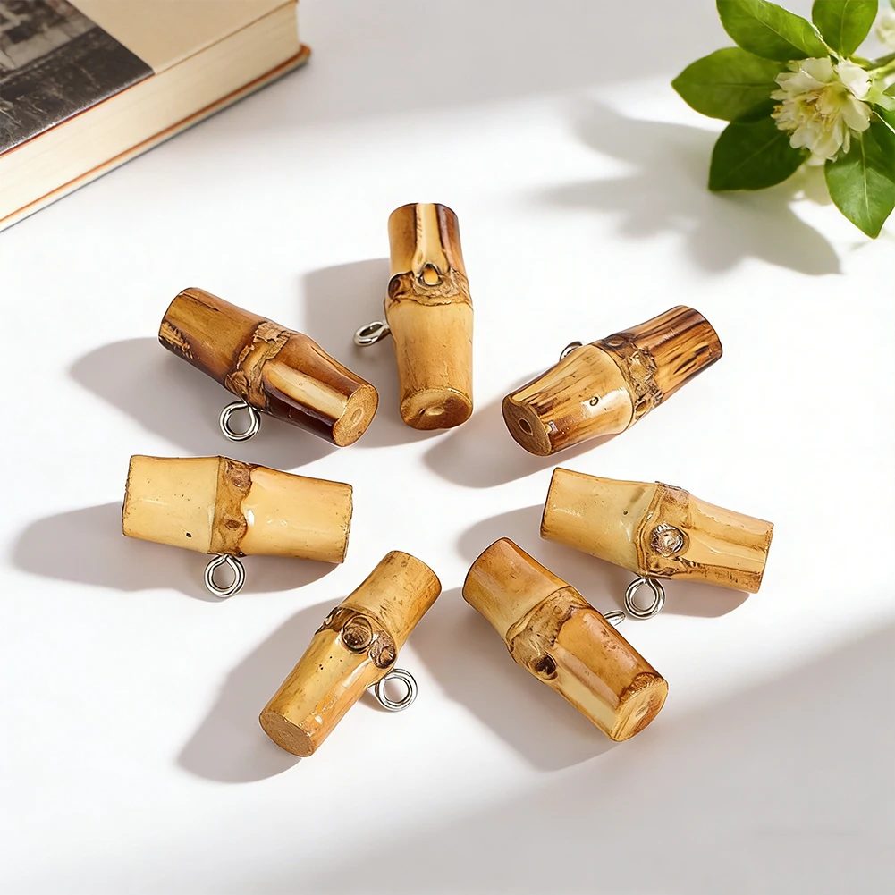 5pcs 천연 대나무 단추 불규칙한 샹크 단추 뜨개질 스웨터 의류 바느질 액세서리 DIY 공예 프로젝트 장식품