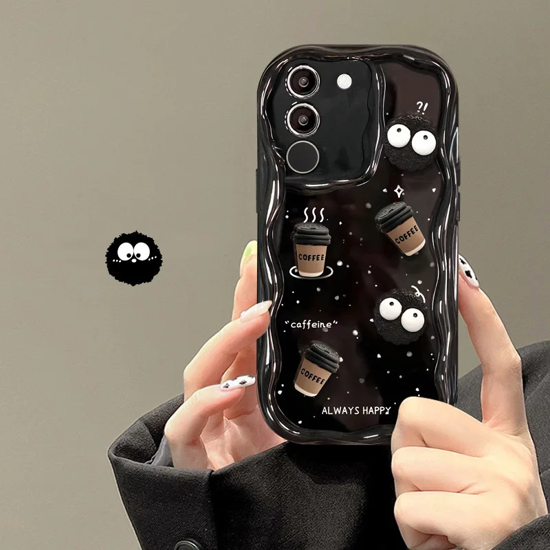 Charming 3D Cute Coffee Briquette Phone Case – Stylish Protective Cover