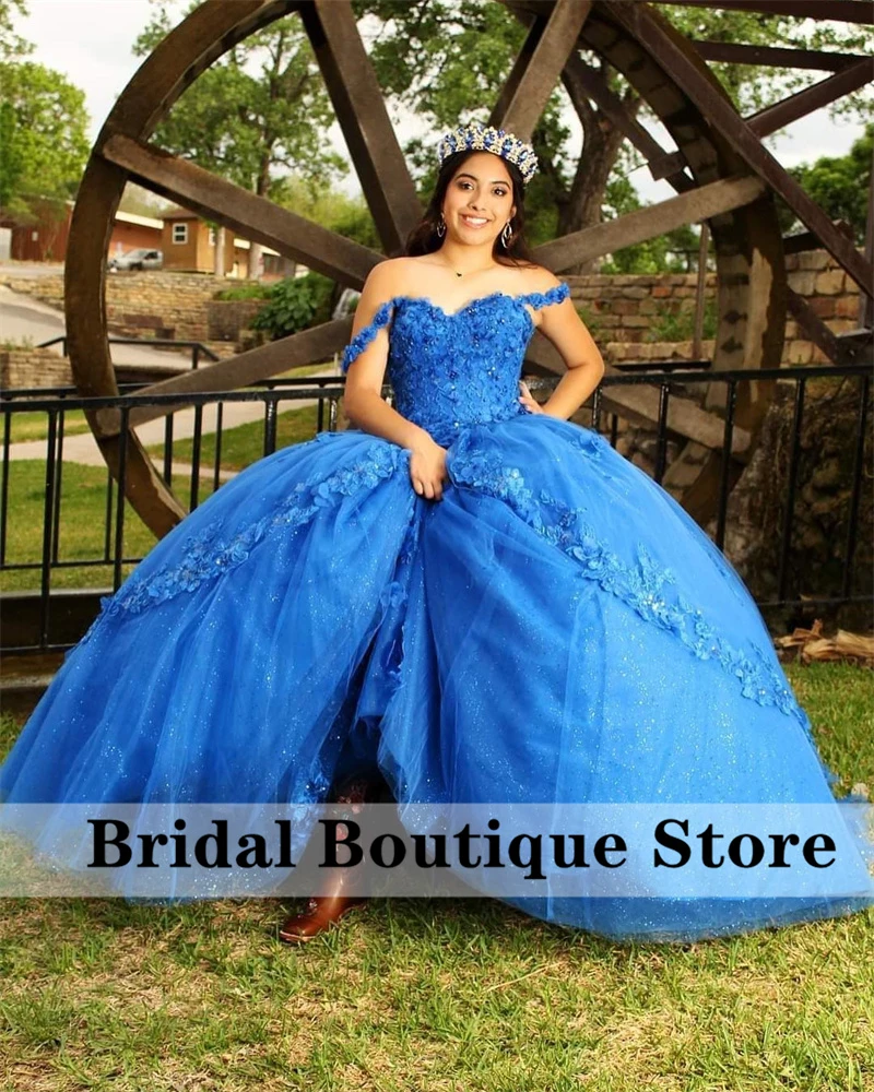 Blue Vestidos De Xv Años Quinceanera Dresses Applique Beaded Princess  Dresses For 15 Years Birthday Gown Lace Up - Quinceanera Dresses -  AliExpress
