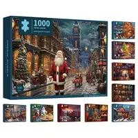 1000 Pieces Christmas Theme Jigsaw Puzzle Exquisite Decorative Christmas Puzzle Gift Box Anti Fade Cardboard Jigsaw Xmas Gifts 1
