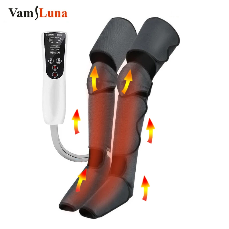 Presoterapia Foot and Leg Massager with Heat  Air Compression Massager for Blood Circulation Muscles Relaxation new 360° electric heat foot air pressure leg knee massager promotes blood circulation body massager muscle relaxation