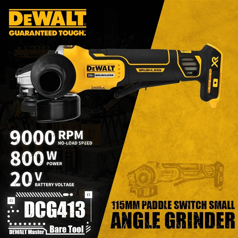 DEWALTDCG413BrushlessCordlessPaddleSwitchSmall115MM45inAngle