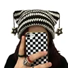 Crochet Stripe Pattern Handmade Cat Ear Hat Soft Winter Warmer Knitted Hat Cold Winter Presents for Students Teenagers 5