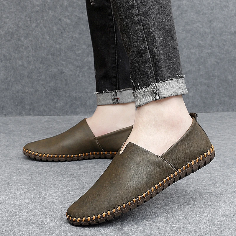 Jumpmore-أحذية بدون كعب مصنوعة يدويًا للرجال ، أحذية قيادة ، أحذية خف غير رسمية ، طراز جديد ، مقاس 39 إلى 48