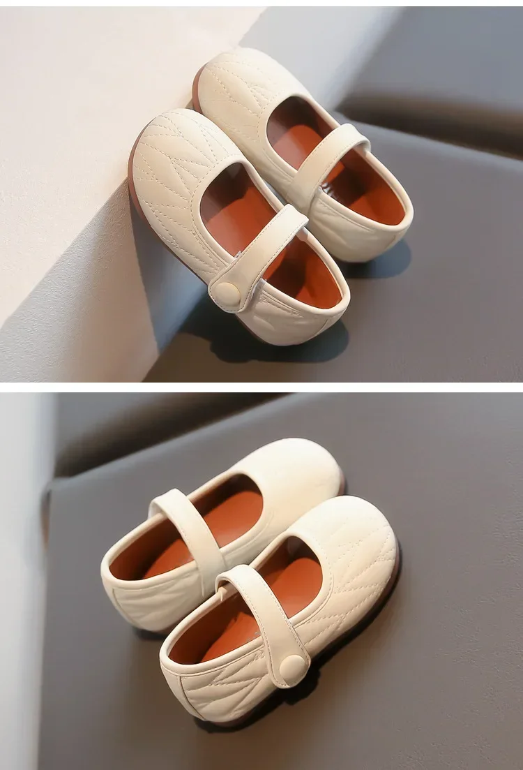 Kinder Prinzessin Tanzschuhe Weiche Sohle 2025, Neue Mädchen Flache Schuhe Einfarbig Vielseitig Kinder Mary Jane Runde Kappe Elegante Süße – Detail 6